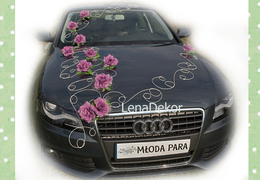 RÓŻE RETRO pudrowy róż - zestaw dekoracyjny na samochód